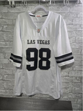 Men's Shxinet White & Black Las Vegas 98 Crosby Football Jersey XL
